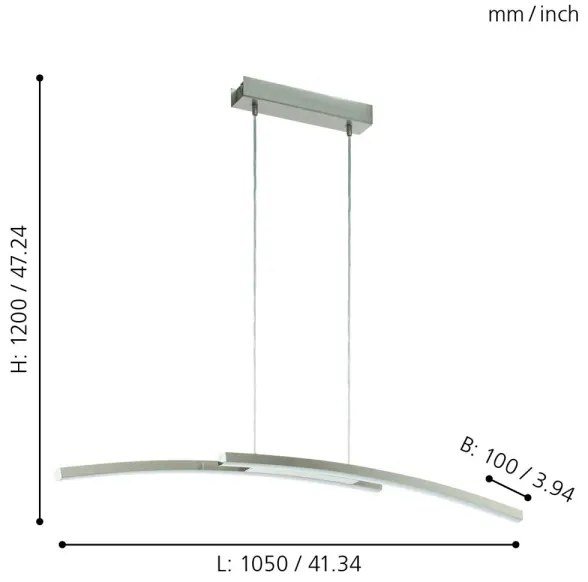 Eglo 97911 - LED RGB Stmievateľný luster na lanku FRAIOLI-C 2xLED/17W/230V