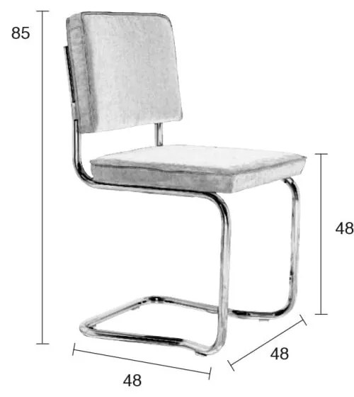Súprava 2 svetlosivých stoličiek Zuiver Ridge Kink Rib