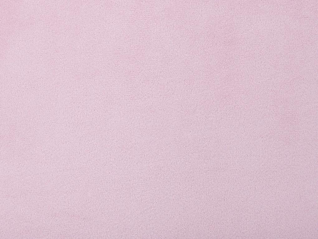 Zamatový puf ružový LOVETT Beliani