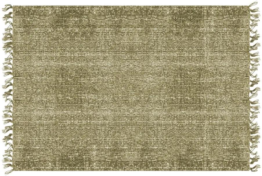 Zelený bavlnený koberec PT LIVING Washed, 140 × 200 cm