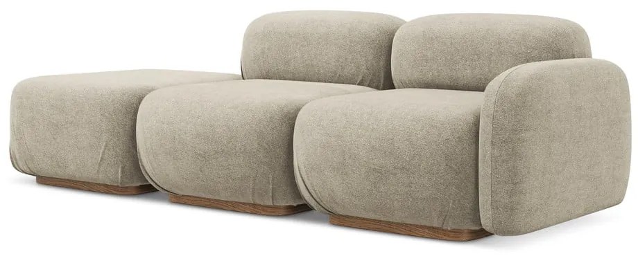 Béžová leňoška z textílie buklé (ľavý roh) Ailani – Makamii