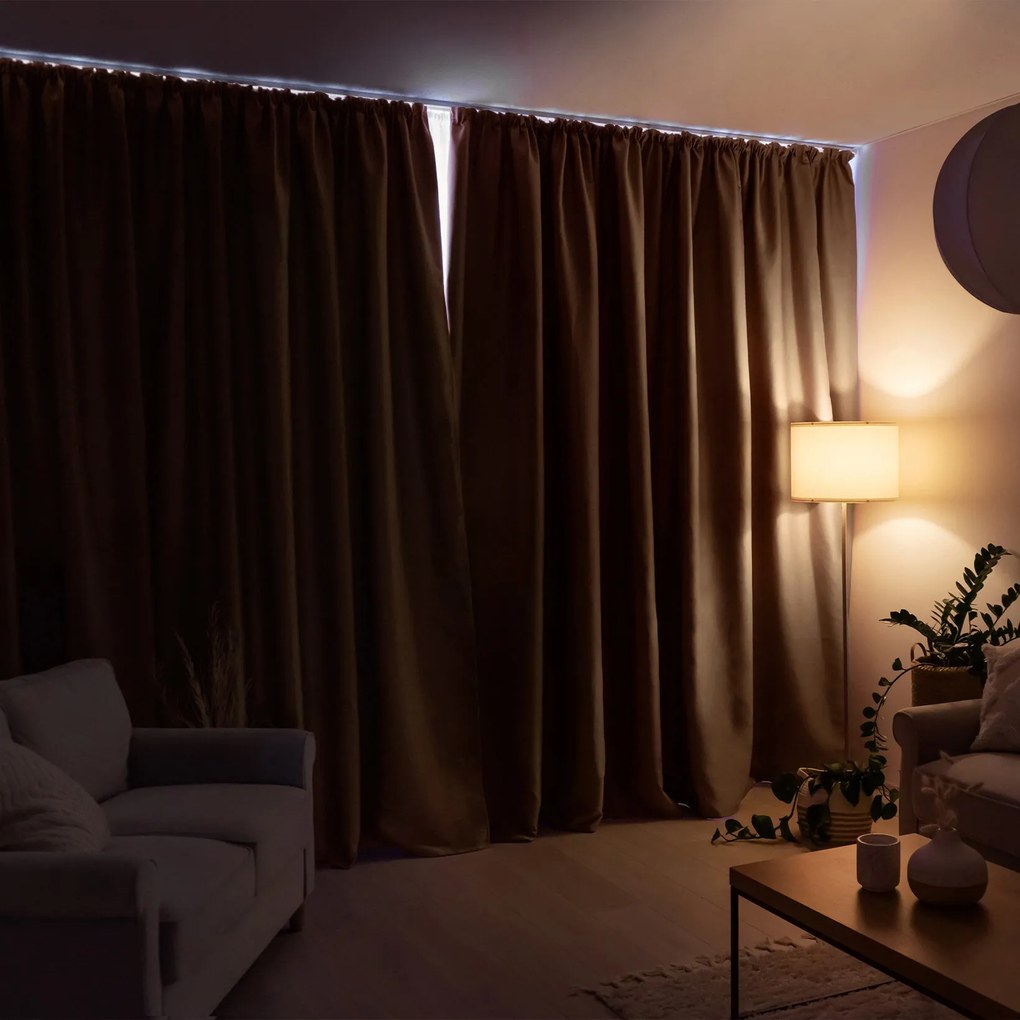 Goldea zatemňovací záves blackout so saténovým leskom - zlatisto béžový 270x180 cm