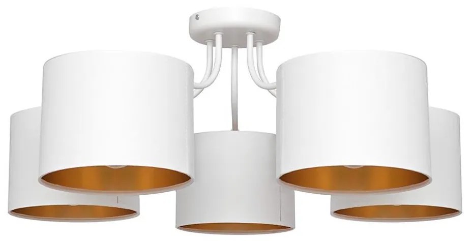 Luster prisadený ALBA 5xE27/15W/230V biela/zlatá