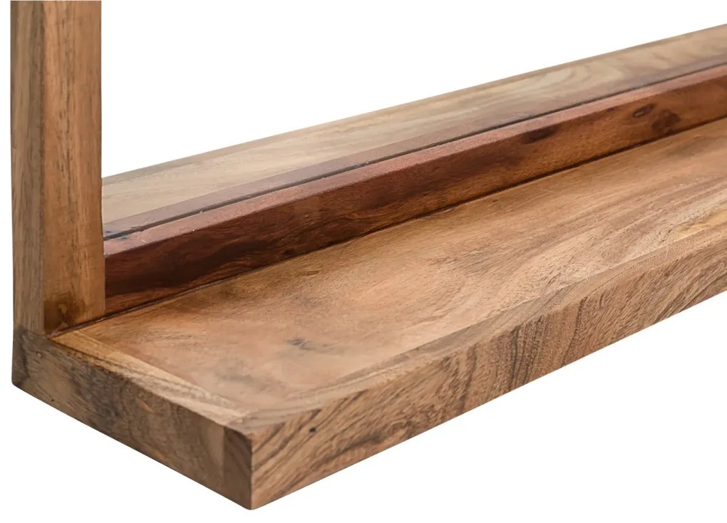 furniture-nabytek.cz - Masivní koupelnové zrcadlo Sydney Bright II z akácie, lakované, hnědé – 138×60 cm