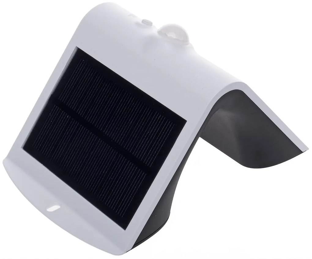 Ecolamp Exteriérové solárne nástenné LED svietidlo Butterfly, 1x LED 1,5w, biela, pohybový senzor