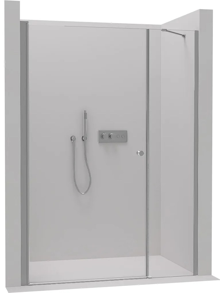 CERANO - Sprchové krídlové dvere Antelo s pevnou časťou L/P - chróm, transparentné sklo - 90x60 cm, CER-CER-435851