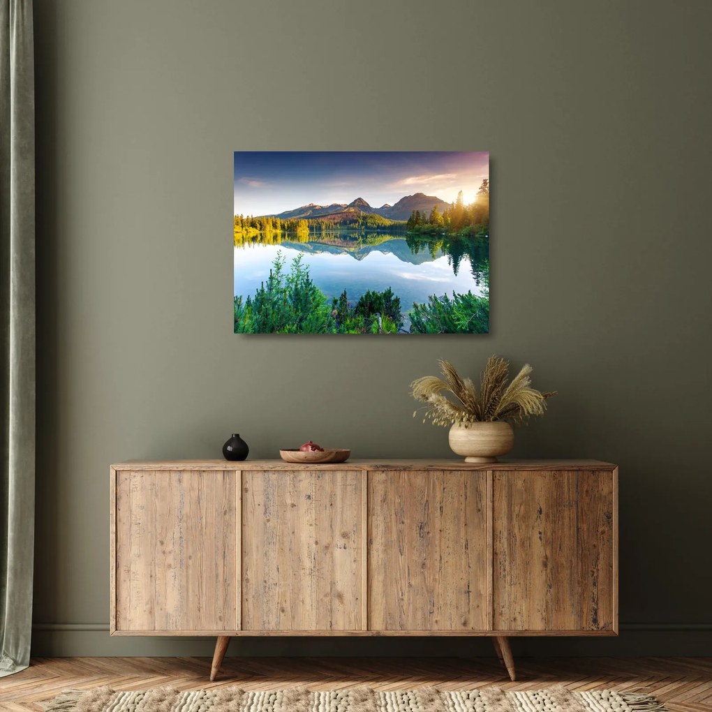 Sklenený obraz - Jazero (70x50 cm)