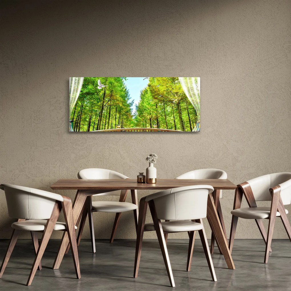 Obraz - Výhľad na les (120x50 cm)