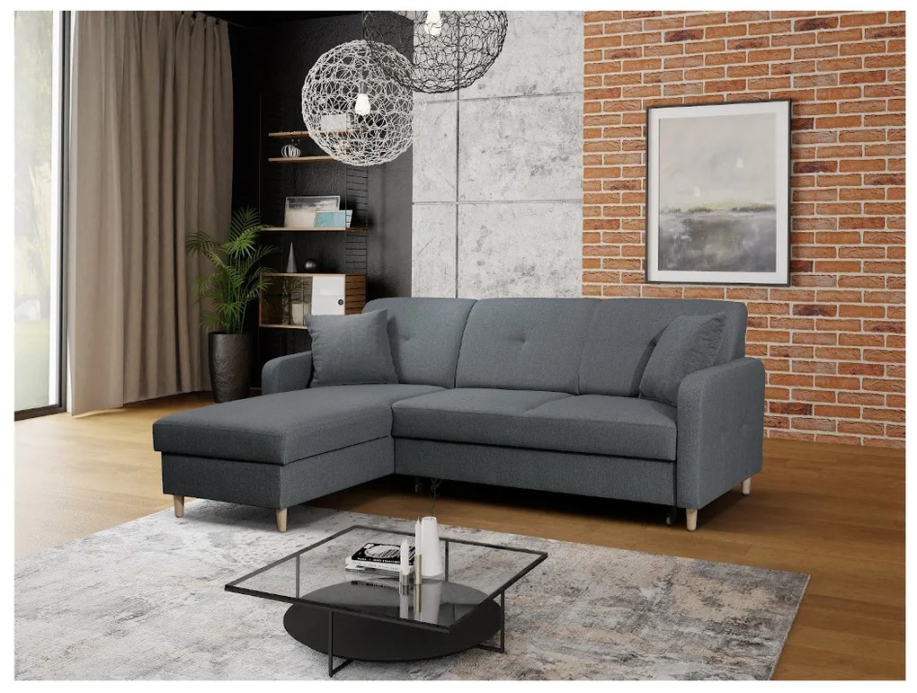 Expedo Rohová rozkladacia sedačka FOSIE, 220x88x162, orino 12, pravý roh