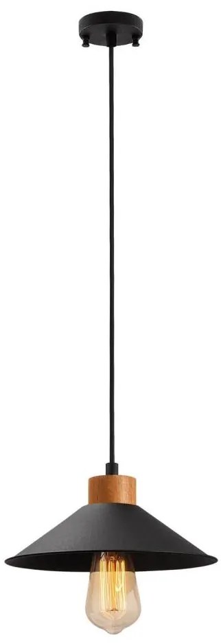 Závesné svietidlo MANAVGAT 1xE27/40W/230V, čierne/hnedé