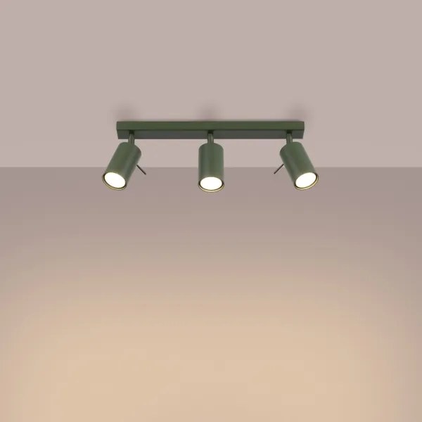 Sollux SL.1502 - Bodové svietidlo RING 3xGU10/10W/230V zelená