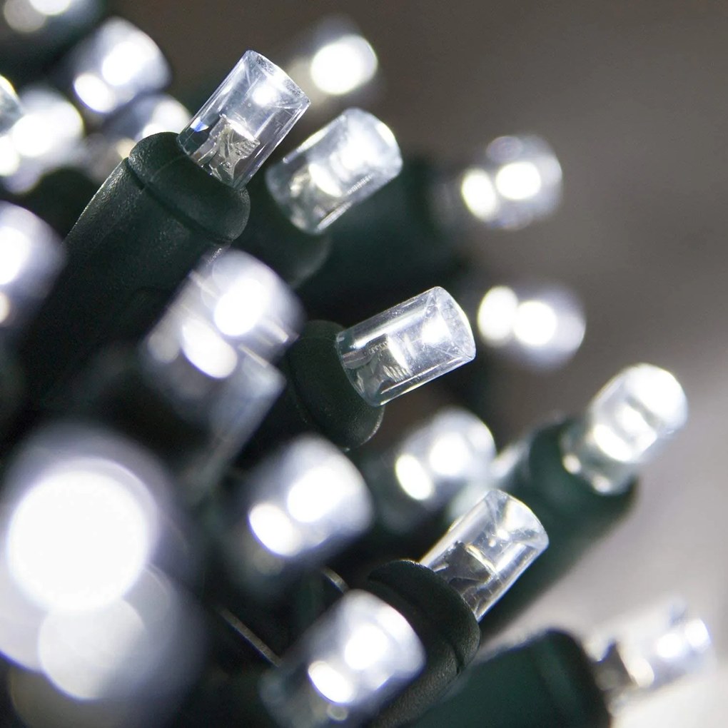Vonkajšia LED vianočná reťaz - studená biela, 100m, 1000 LED