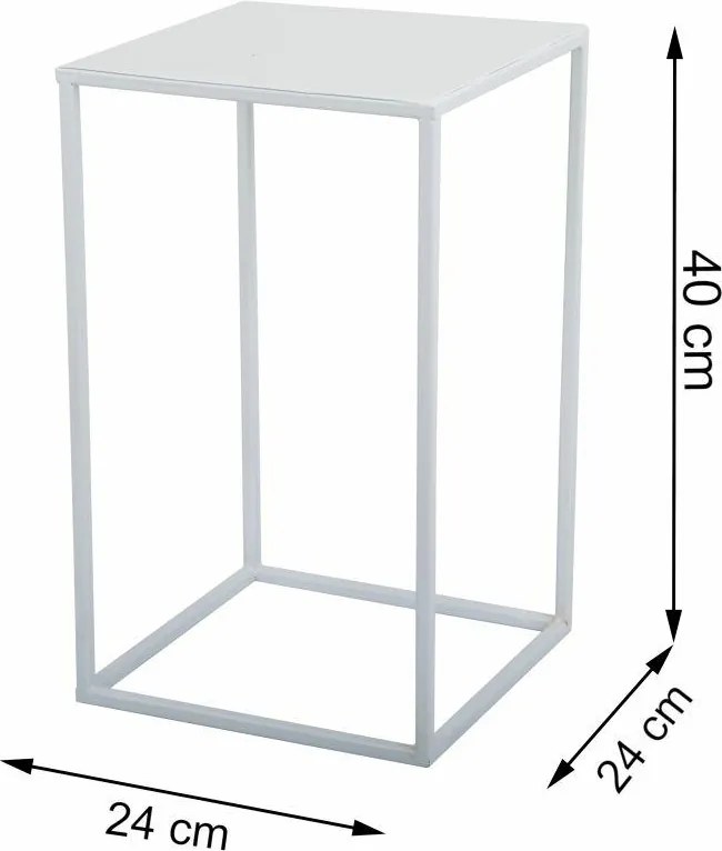 STOJAN NA KVETINÁČ SIMPLE 40X24X24 CM BIELA