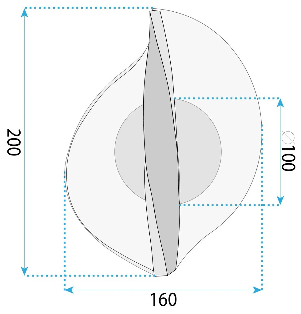 Toolight Toolight, LED nástenné svietidlo, 7W, 4000K, 1000lm, G128-W, zlatá lesklá, OSW-02602