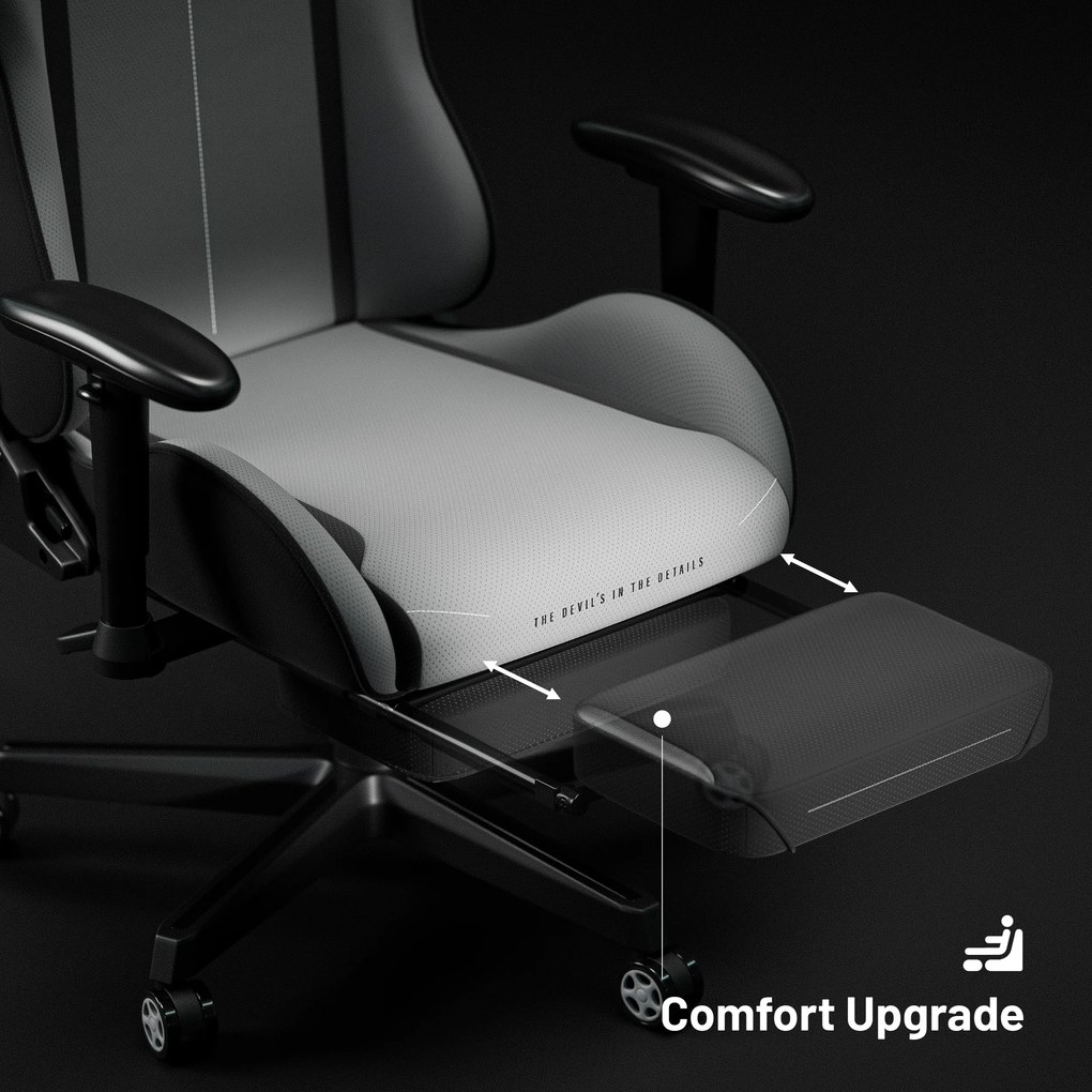 Herné kreslo z textílie Normal Size, sivé: Diablo X-Starter