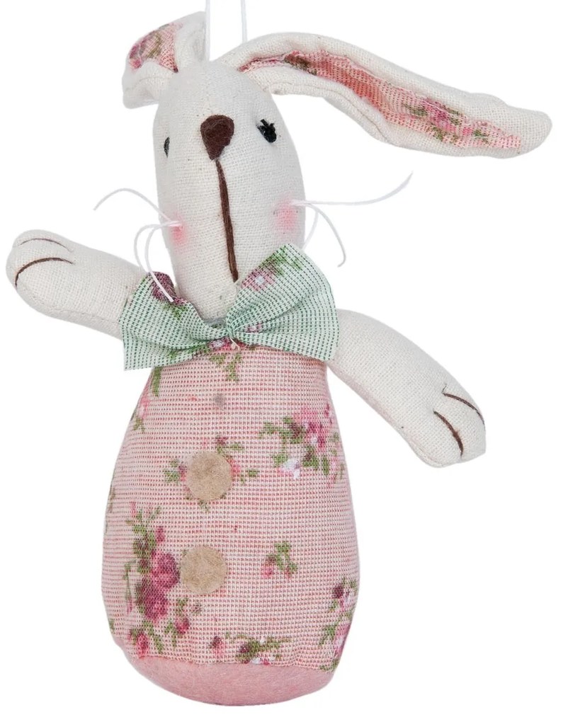 Závesná dekorácia ružový králik - 8 * 4 * 13 cm