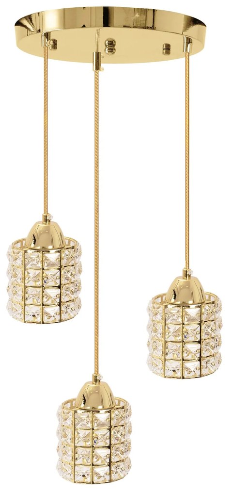 Toolight Toolight, Stropné svietidlo Crystal Gold APP726-3CRP, zlatá, OSW-08746