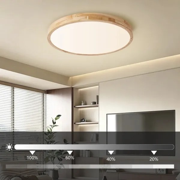 Brilagi - LED stmievateľné svietidlo WOODLINE LED/72W/230V 3000-6000K dub, priemer 60 cm + diaľkové ovládanie