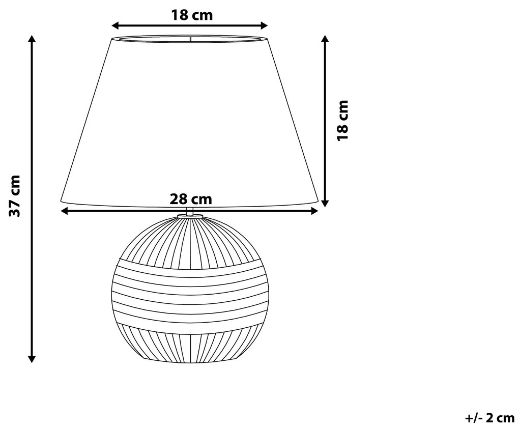 Luxusná hnedá nočná stolná lampa SADO Beliani