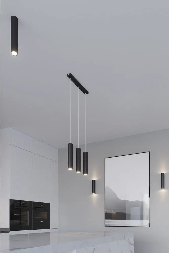 Čierne kovové závesné svietidlo Castro – Sollux