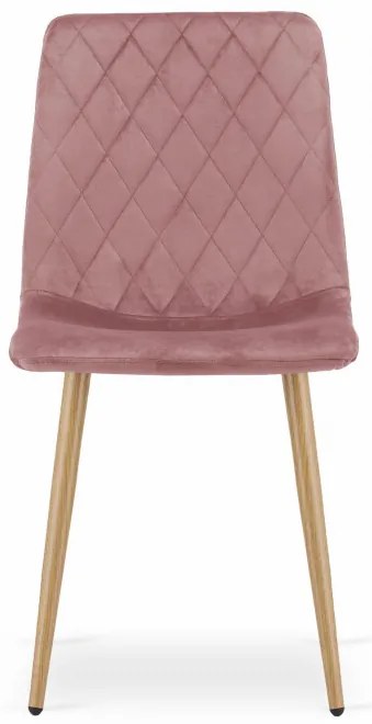 Set troch jedálenských stoličiek TURIN - rúžová (hnedé nohy) 3ks