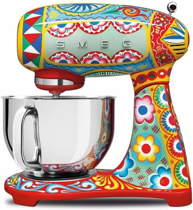 SMEG Dolce&Gabbana kuchynský robot s nerezovou miskou 4,8 l potlač SMF03DGEU, potlač