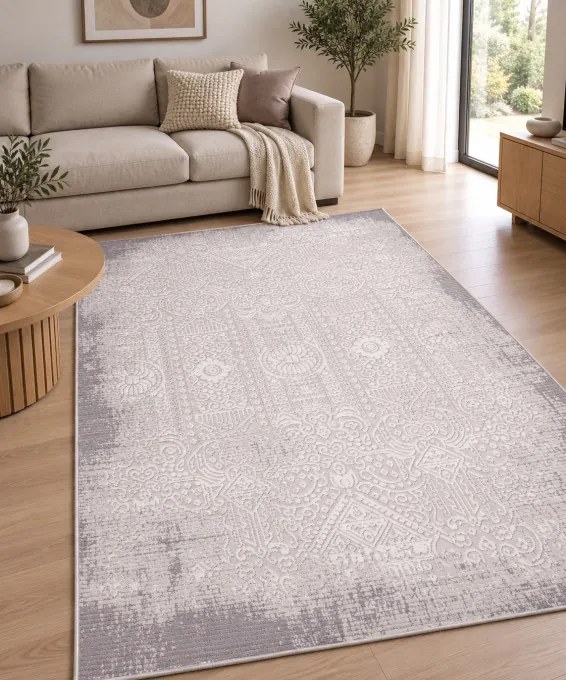 Koberec BUTIK 370 krémový / sivý
