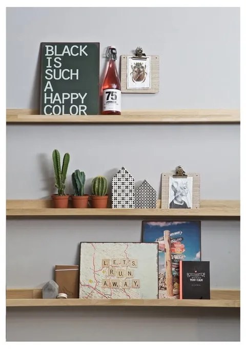 Polica na obrázky z dubového dreva v prírodnej farbe 100 cm Photoframe – vtwonen