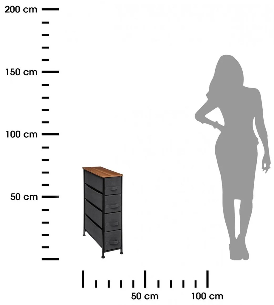 Kúpeľňový regál IRON 75 cm antracitový