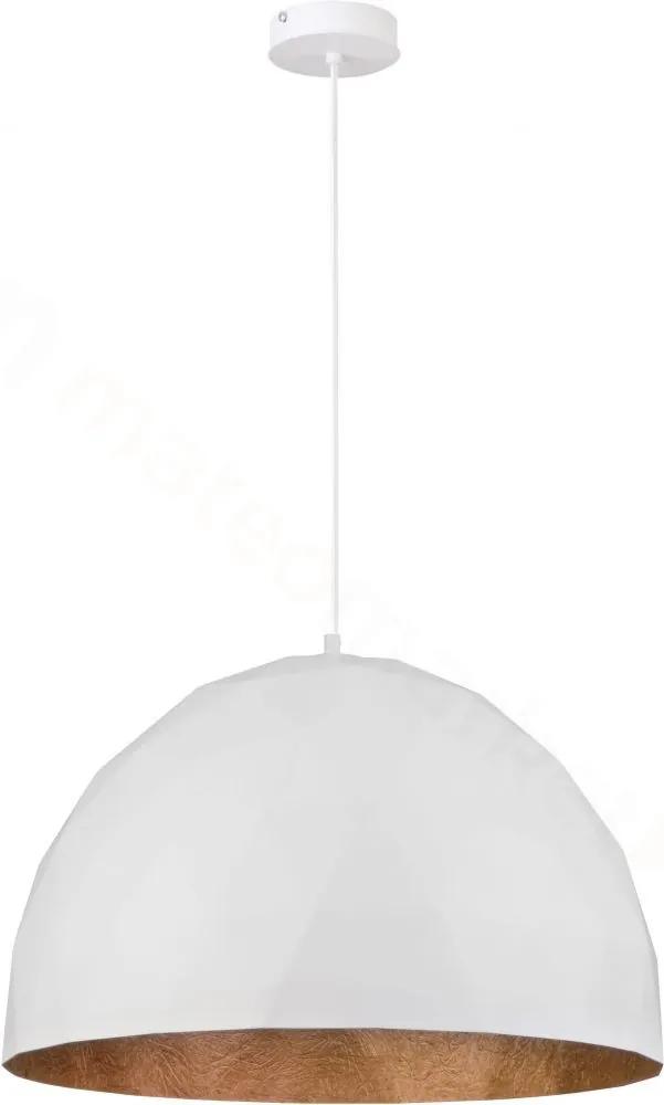 SIGMA Závesné moderné osvetlenie DIAMENT, 1xE27, 60W, 50cm, biele, medené