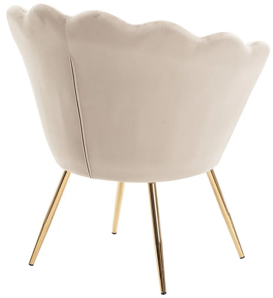 LuxuryForm DESIGN Kreslo FREY VELUR so zlatými nohami - latte