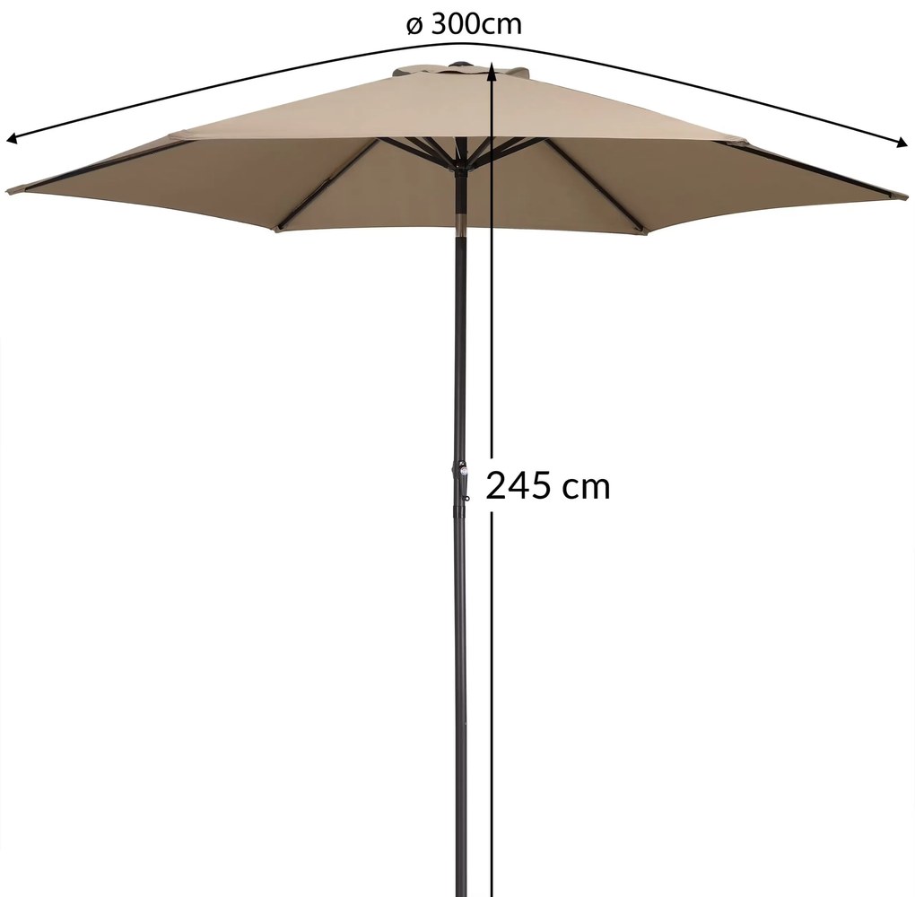 InternetovaZahrada Záhradný slnečník Ø300 cm - taupe