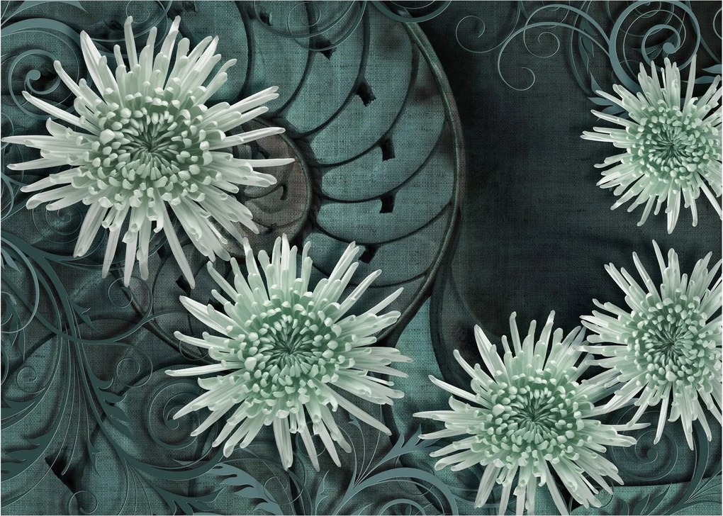 Obraz - Zelené kvety (70x50 cm)