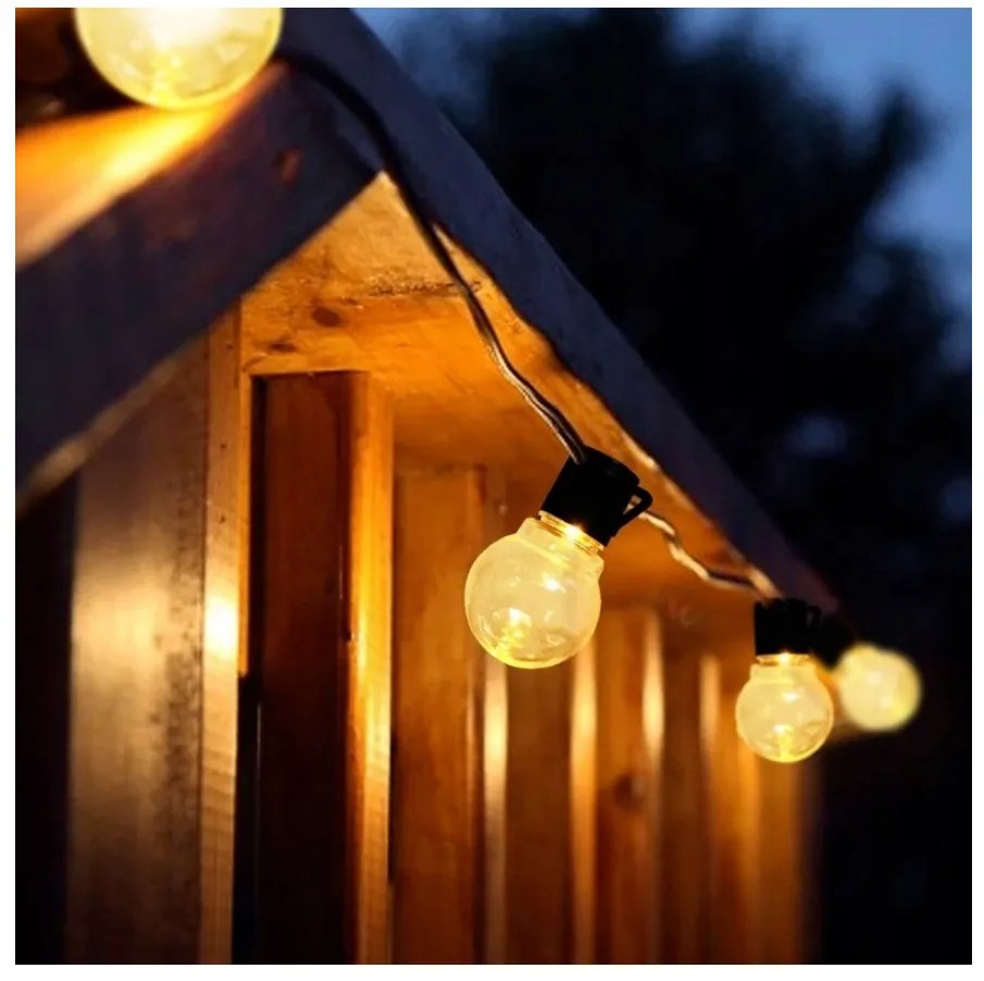 BERGE Solárne reťazové svetlo záhradné LED girlanda vonkajšie 5m 10LED IP44