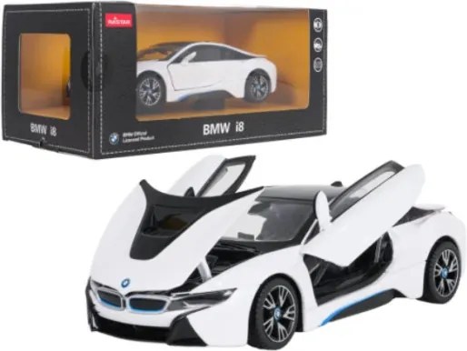 Model auta BMW i8 1:24 RASTAR biele