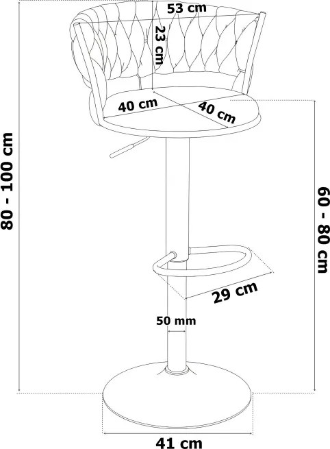 Barová stolička TRESSO Velvet čierna