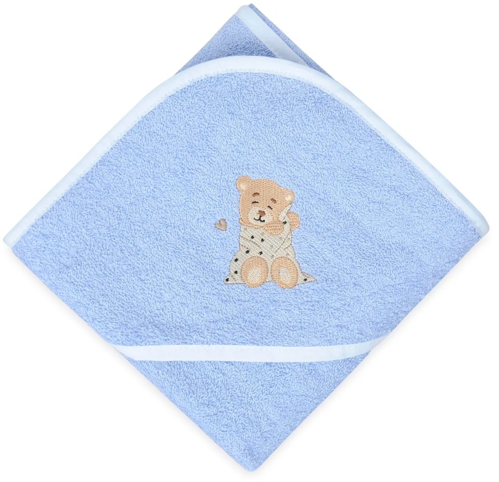 Babymatex Osuška s kapucňou MAXI 100x100 cm - Modrá