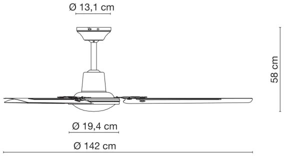 GLOBO 0310 - Stropný ventilátor FERRO