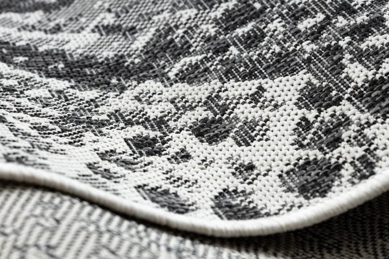 Dywany Łuszczów, Kusový koberec Sion Sisal Snake`s skin 22162 ecru/black – na von aj na doma, 200x290, šedá, chodba / predsieň