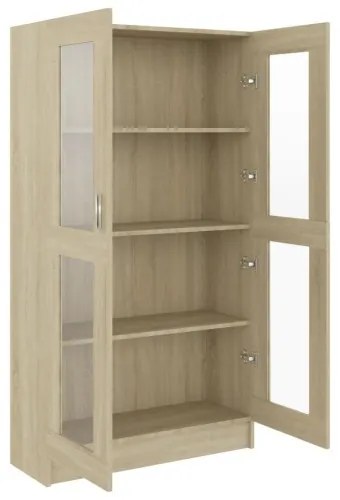 vidaXL Vitrína, dub sonoma 82,5x30,5x150 cm, drevotrieska-