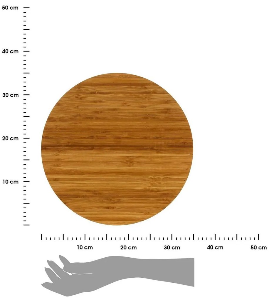 Drevený otočný servírovací podnos Wood, (fi) 35 cm