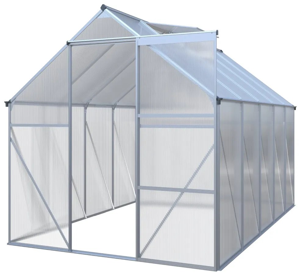 Skleník BestBerg SH-4 / 4,8 m² / 250 x 190 x 195 cm / strieborná