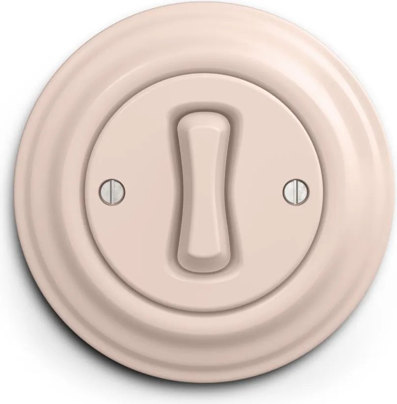 Kliklap - Retro krížový vypínač s rámčekom č. 7, staroružový