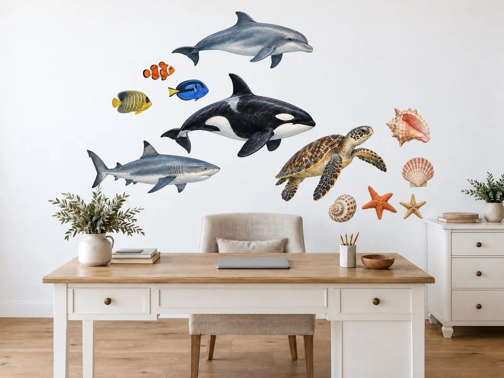 Kosatka a obyvatelé oceánu arch 75 x 75 cm