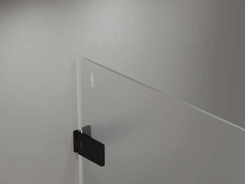 Mexen Lunar-F Duo, skladací sprchový kút 85 x 80 cm, 8mm číre sklo, čierny profil, 836-085L-080P-70-00