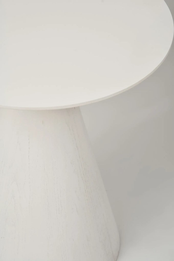 Odkladací stolík Florence 40 cm z masívu biely