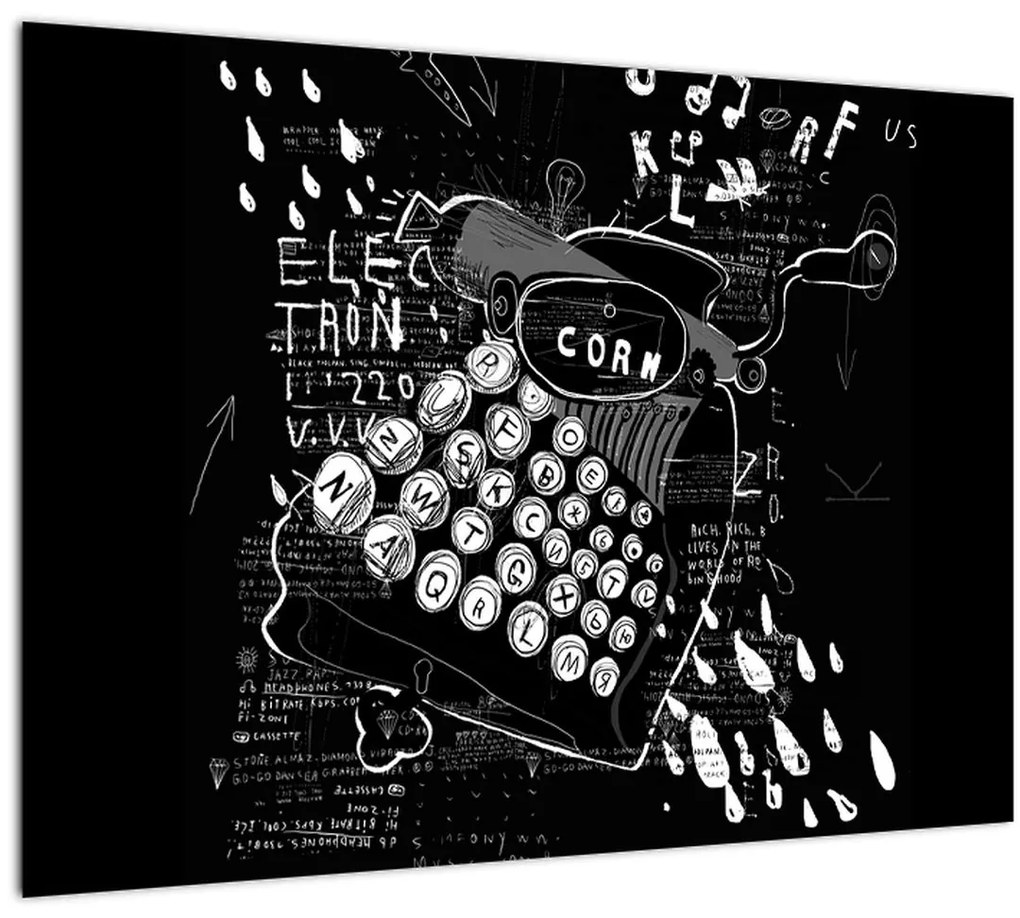 Sklenený obraz - Kresba v Banksyho štýle (70x50 cm)