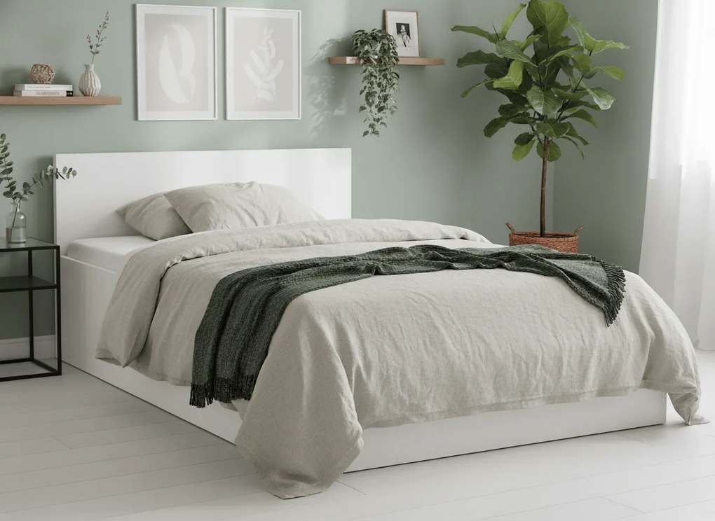 Posteľ SOFIA 120 x 200 cm, biela Rošt: S latkovým roštom, Matrac: Matrac Somnia 18 cm