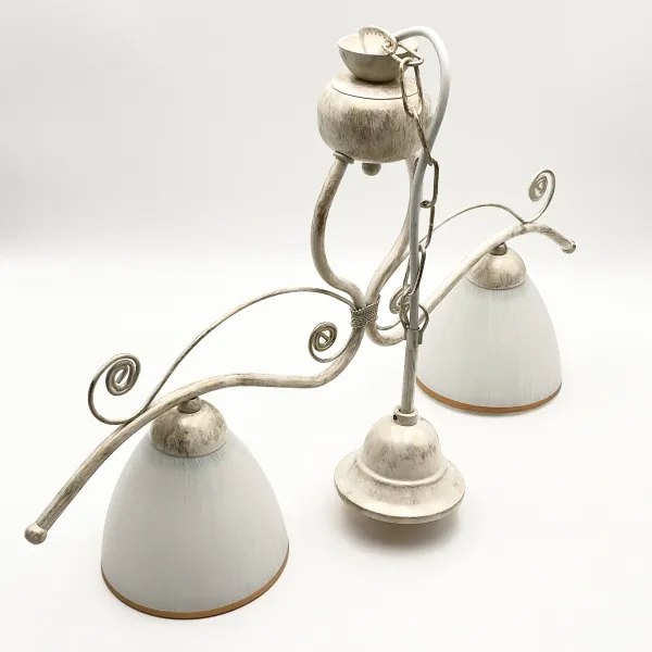 Luster na reťazi RETRO 2xE27/60W/230V zlatá/patina