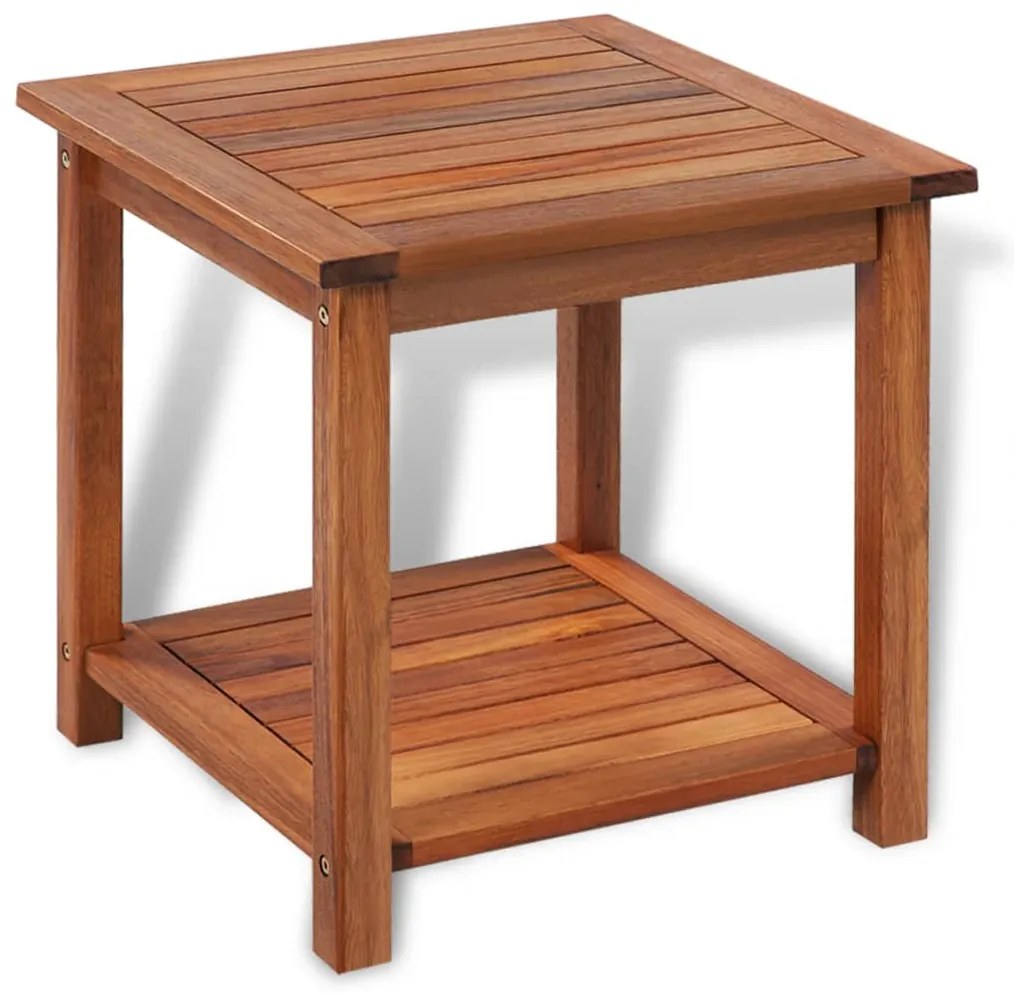 vidaXL Drevený príručný stolík s poličkou